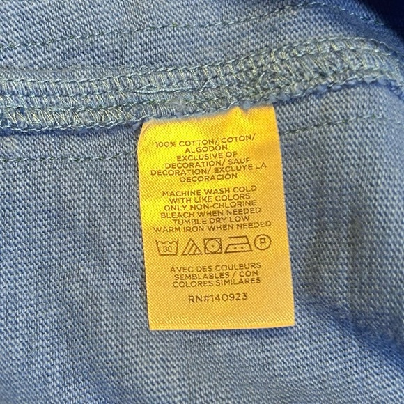 NWT LOFT Blue Long Sleeve Top with Green Trim - Picture 7 of 11